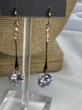 Express Gold and clear cubic zirconia drop earrings